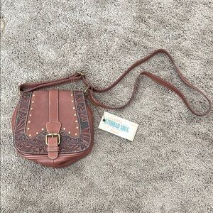 Brown Genuine Leather Crossbody Bag
